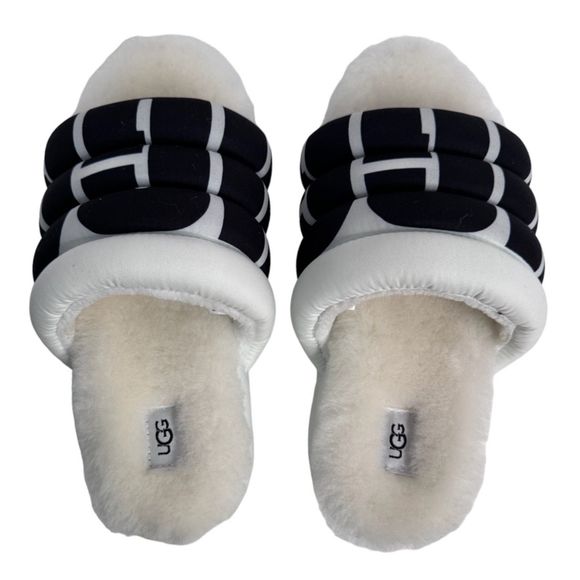 Ugg Maxi Slide Logo Platform In White Women's Size 8 NWT NO Box - Picture 10 of 16